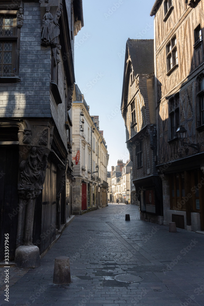 Empty streets in Tours, France amid coronavirus outbreak