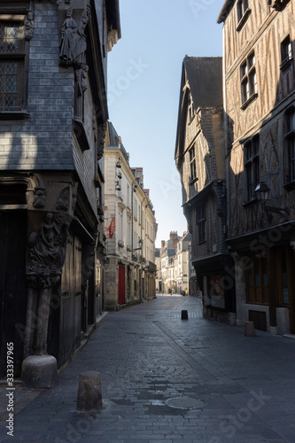 Fototapeta Naklejka Na Ścianę i Meble -  Empty streets in Tours, France amid coronavirus outbreak