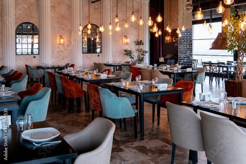 Luxury five stars restaurant stock photo