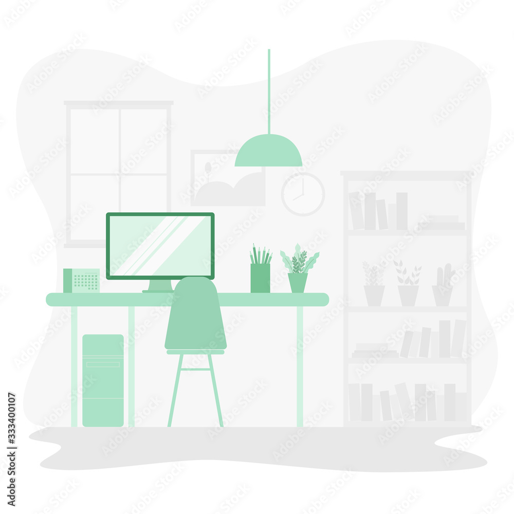 Fototapeta premium Workspace in the home, freelance working at home, stay at home