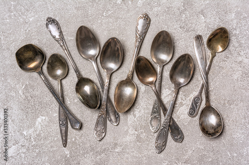 Set of vintage silver spoons