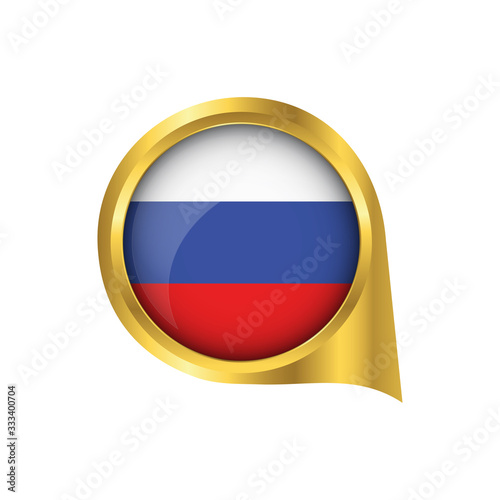 Flag of Russia, location map pin, pointer flag Russia, button gold, Icon country . Vector Illustration EPS10. Free Download Flag of Russia, location map pin, pointer flag Russia, button gold, Icon country . Vector Illustration EPS10. - GFXLoad