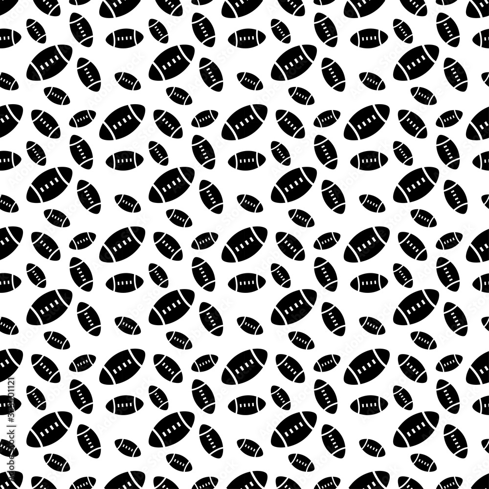 seamless pattern of american football (rugby) on white background.