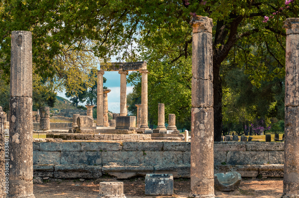 The archaeological site of ancient Olympia. The place where olympic games were born in classical times and where the Olympic torch today is ignited. The archaeological site of ancient Olympia. The place where olympic games were born in classical times and where the Olympic torch today is ignited.