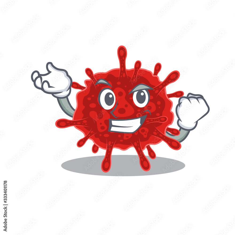 buldecovirus cartoon character style with happy face