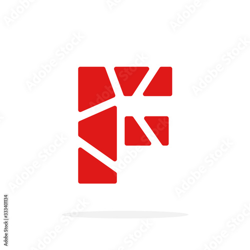 Vector Logo Letter Red Geometric F