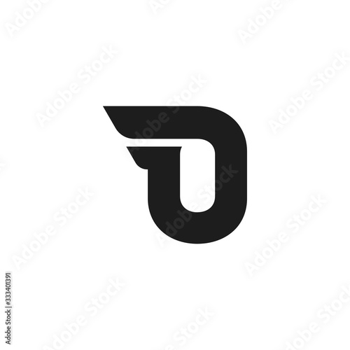 Vector Logo Number Double Wing 0