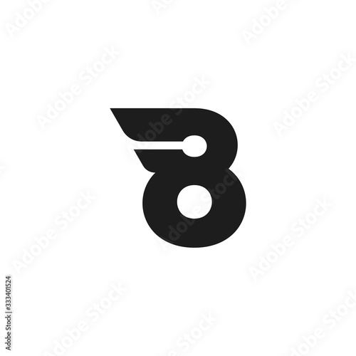 Vector Logo Number Double Wing 8