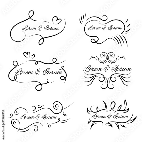 wedding titles hand drawn vectoe eps 10 design