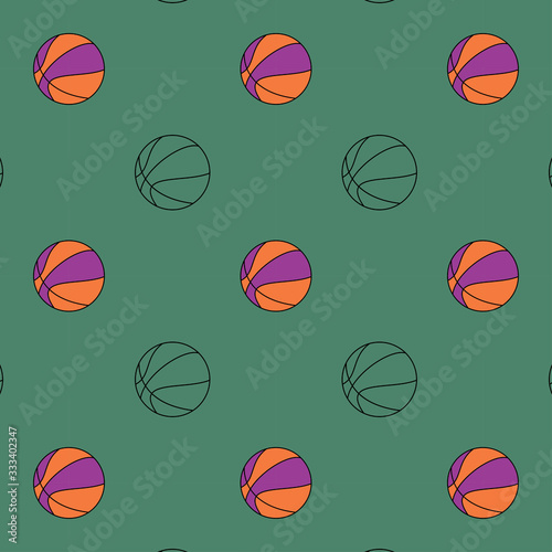 seamless basket ball pattern. endless sports vector illustration for backdrop  printing  etc.