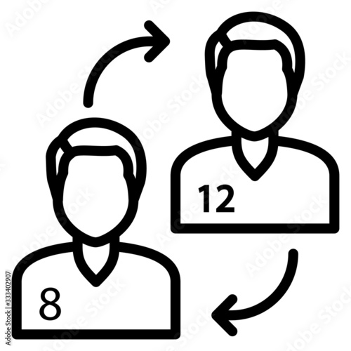 Transfer association football concept, Player Change Vector Icon design