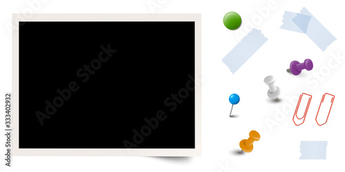 old photo with office accessories