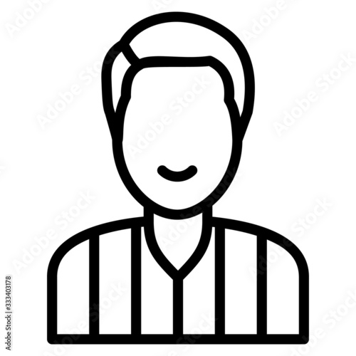 Sports Match Umpire Avatar, Soccer and football Referee Character on white background,  Judge and arbitrator symbol vector icon design