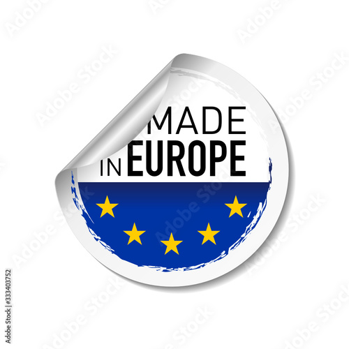Sticker made in Europe pour label et certification.
