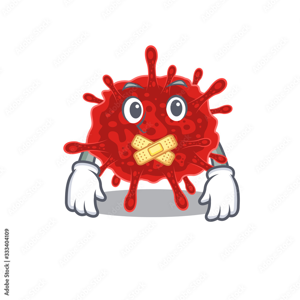 buldecovirus mascot cartoon character design with silent gesture