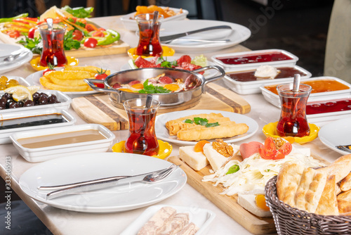 Turkish breakfast stock photo
