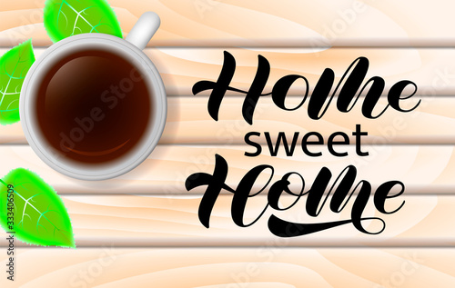 Vector stock illustration. Home Sweet home brush lettering for banner or poster