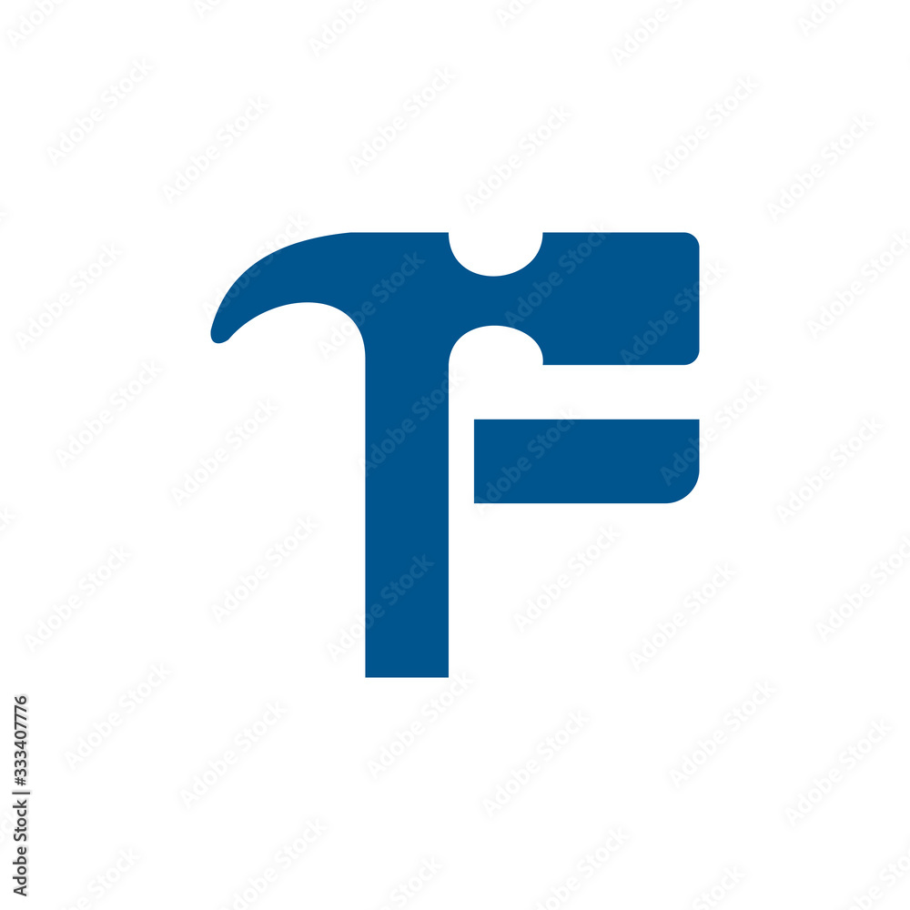 Letter F Hammer Building Services, Repair, Renovation and Construction Logo Design Letter F Hammer Building Services, Repair, Renovation and Construction Logo Design