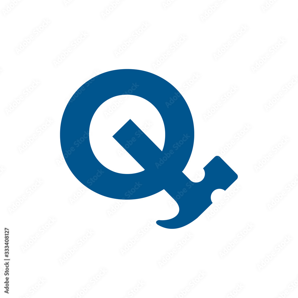Letter Q Hammer Building Services, Repair, Renovation and Construction Logo Design Letter Q Hammer Building Services, Repair, Renovation and Construction Logo Design
