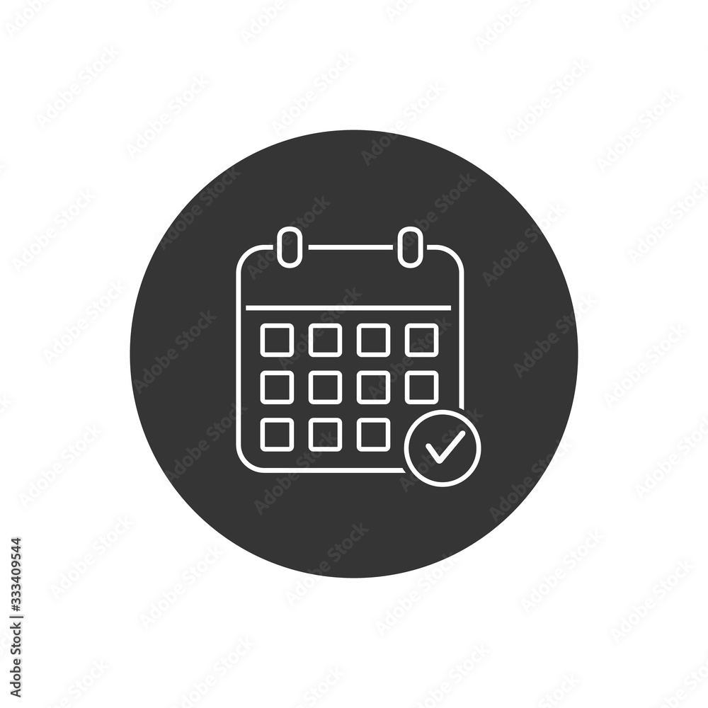 Calendar vector line icon. Black illustration isolated for graphic and web design Calendar vector line icon. Black illustration isolated for graphic and web design