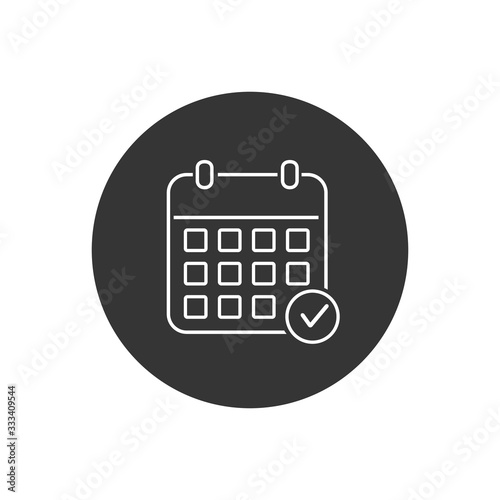 Calendar vector line icon. Black illustration isolated for graphic and web design