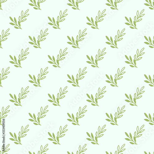 Vector Seamless pattern leaves green white color  Botanical Floral Decoration Texture. Wallpaper