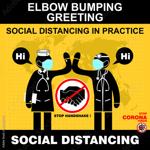 Elbow Bumping greeting, social Distancing