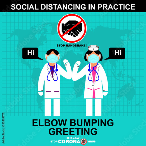 Elbow Bumping Greeting, Poster and Banner