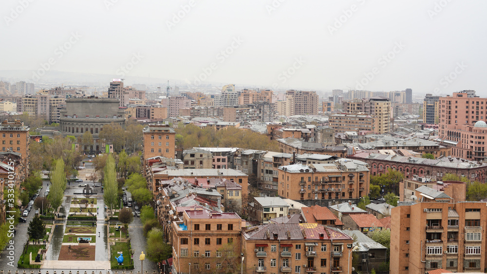 A view of Yerevan, capital city of Armenia, from Cascade complex

