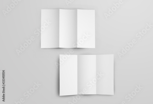 Quadro su tela Mockup of standard blank booklets, open white leaflets, for presentation of design and pattern