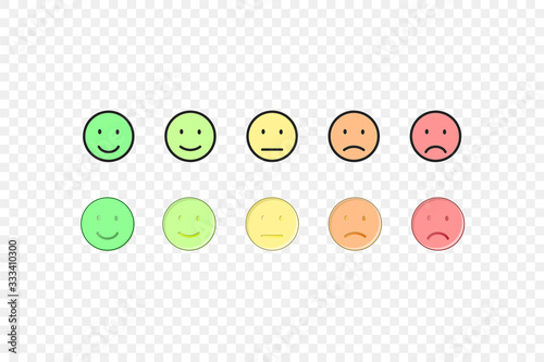 five color emoji to evaluate icons