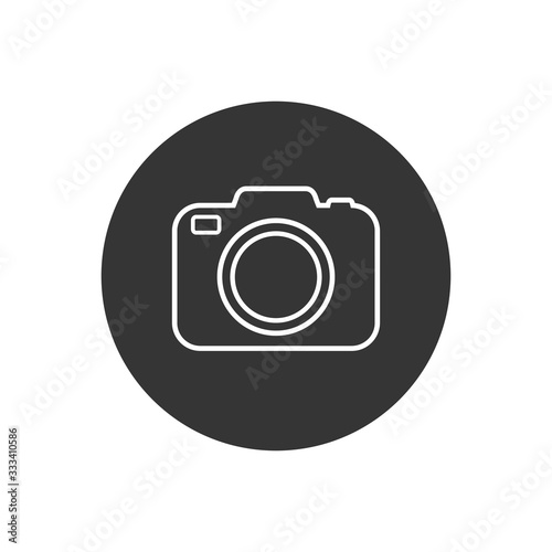 Photo camera vector line icon in flat