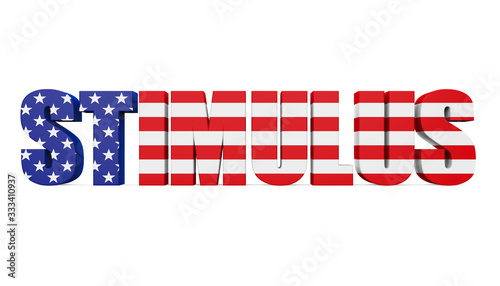 Tableau sur toile Economic Stimulus with Flag of the United States