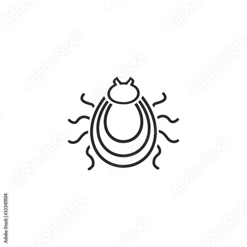 Tick line icon. Mite silhouette. Vector illustration.