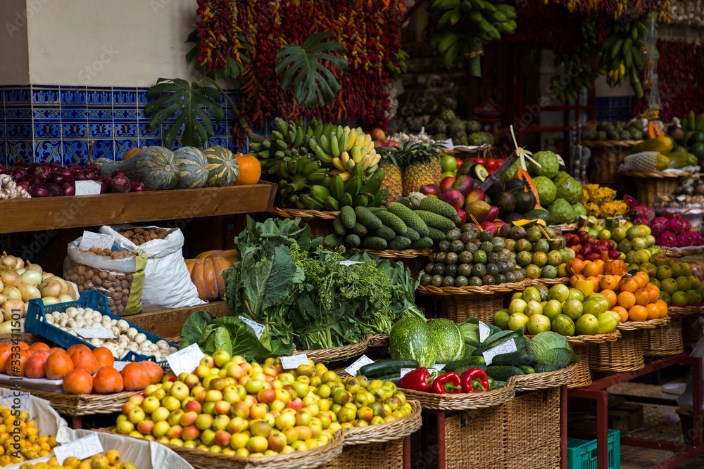 Mercado dos Lavradores (Farmers market) in Funchal at Madeira Island, Portugal