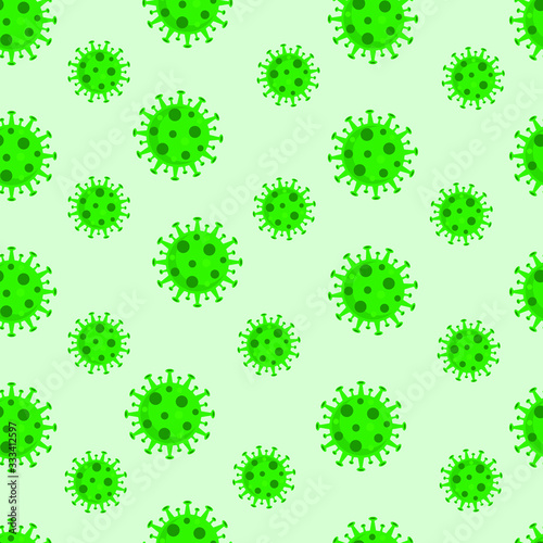Pandemic covid19 coronavirus seamless pattern on light background.
