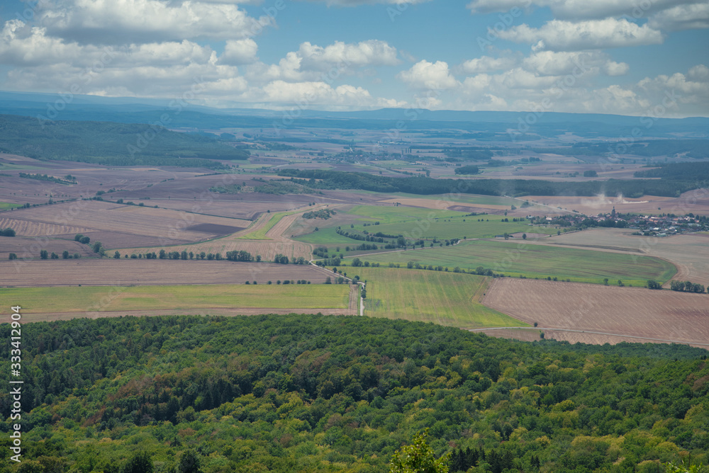 Aussicht vom großen Gleichberg in Thüringen Deutschland