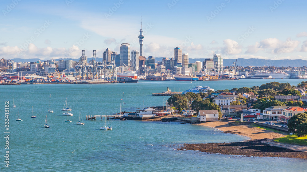 Devonport and Auckland City Skyline