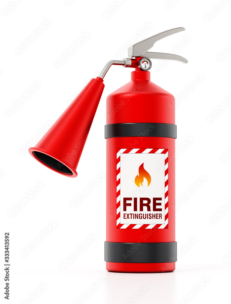 Obraz premium Fire extinguisher isolated on white background. 3D illustration