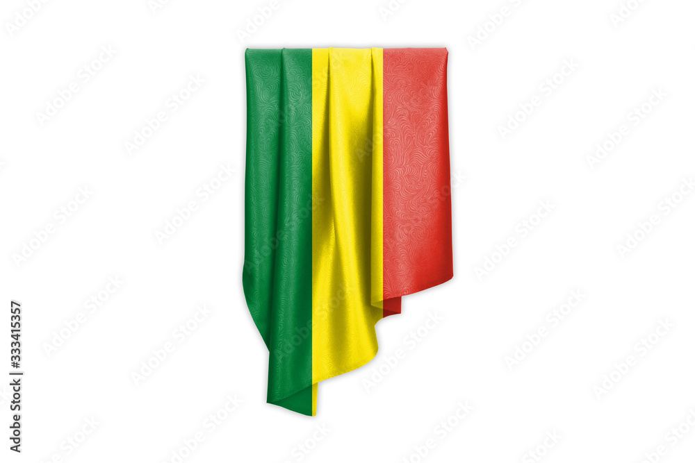 Bolivia Flag with a beautiful glossy silk texture with selection path - 3D Illustration