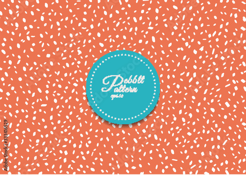 Abstract simple white pebble pattern on orange background and texture.