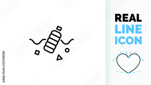 Plastic ocean and river pollution in a real line icon file so you can edit the stroke weight