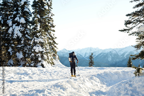 Cross-country skier at olympic national park photo