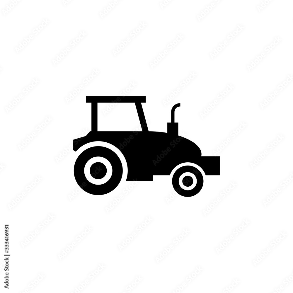 Tractor vector icon symbol. Flat Tractor icon for computer and mobile