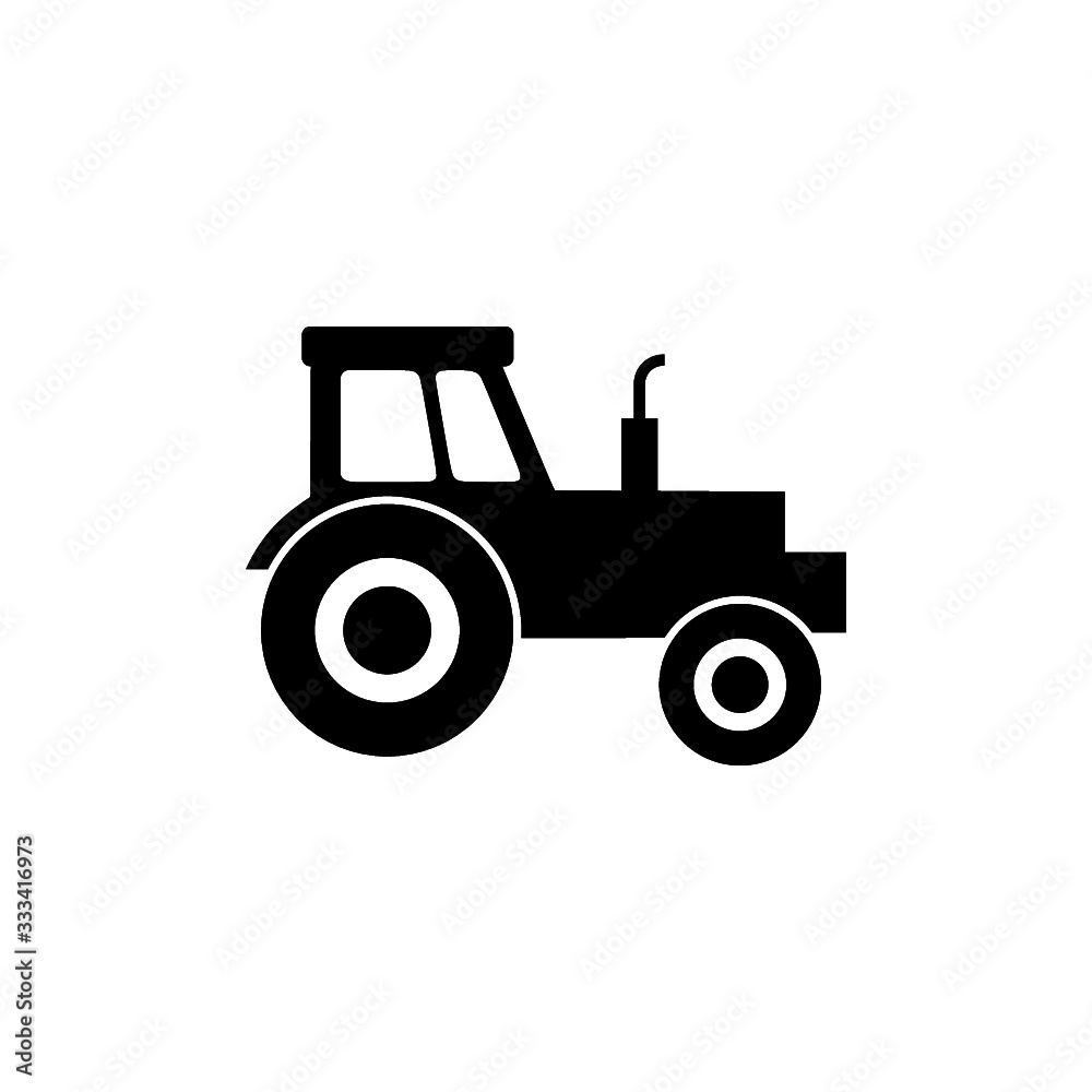 Tractor vector icon symbol. Flat Tractor icon for computer and mobile