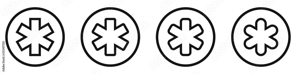 Set of medical symbols. Medical vector icons. Various medical crosses.Vector illustration. Set of medical symbols. Medical vector icons. Various medical crosses.Vector illustration.