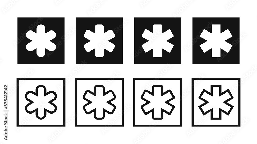 Set of medical symbols. Medical vector icons. Various medical crosses.Vector illustration. Set of medical symbols. Medical vector icons. Various medical crosses.Vector illustration.