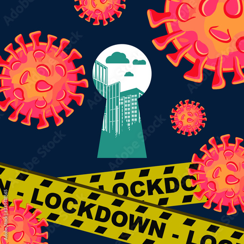 coronavirus lockdown poster vector illustration