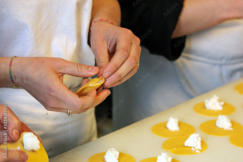 Tortelli, cappelletti, handmade pasta Tortelli, cappelletti, handmade pasta