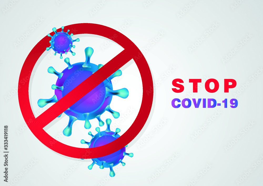 Coronavirus prevention concept, vector. Stop Covid-19 virus pandemic
